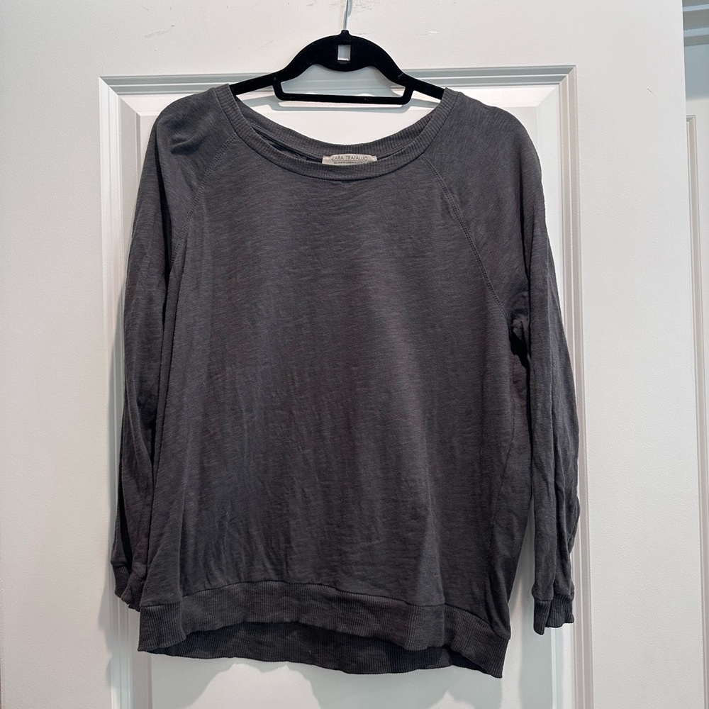 Zara Charcoal Long Sleeve Top